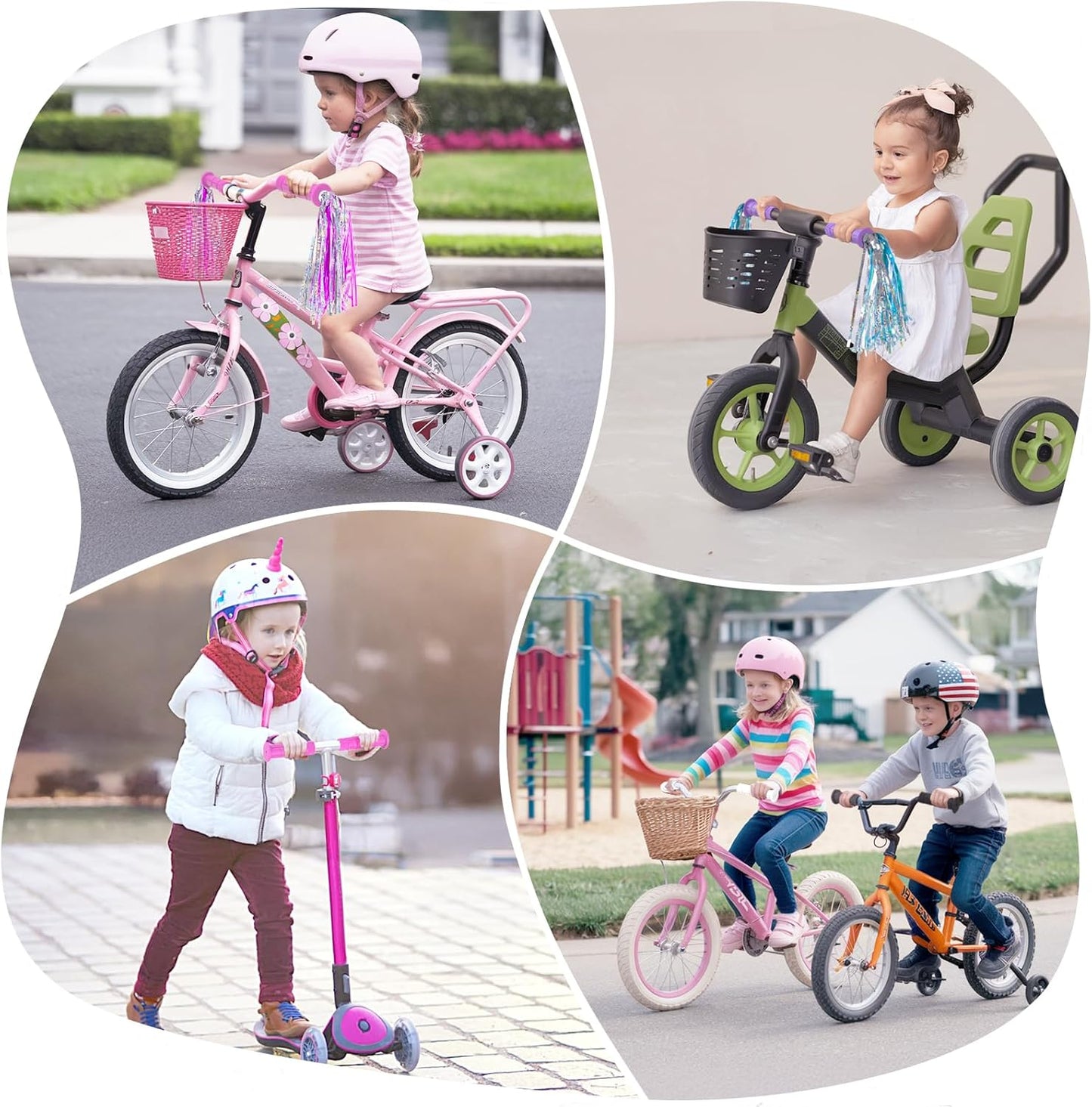 Bike Handlebar Grips, for Kids Girls Boys Bikes, Balance Bikes, Road Bikes and Sctoors, Length 4.9", Soft and Comfortable