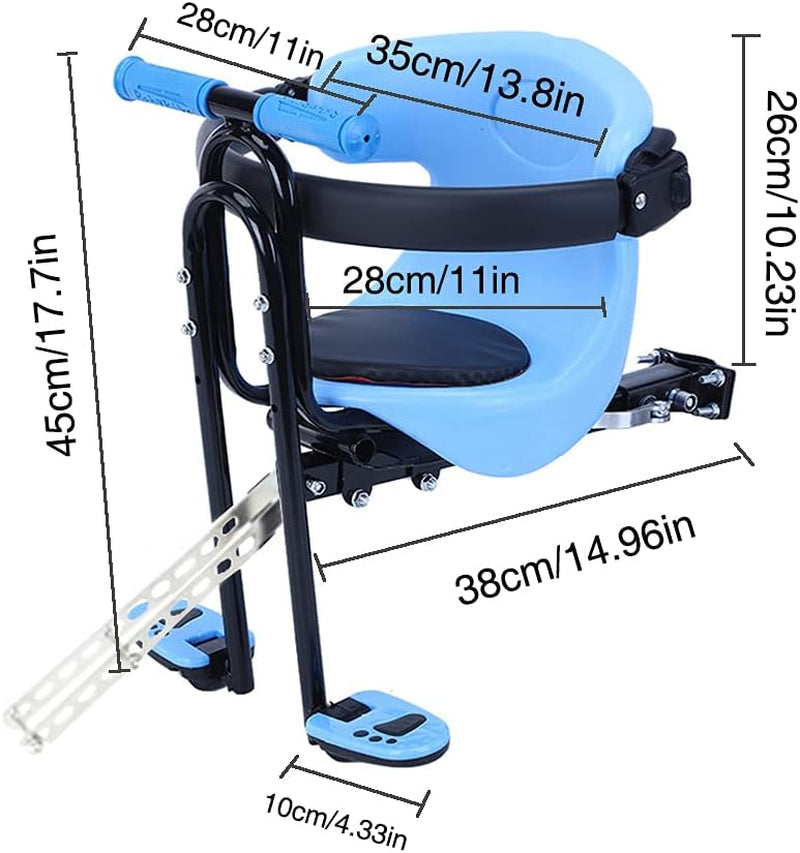 Front Mounted Baby Bike Seat, Universal Kids Bike Seat for Children, Front Mount Bike Child Seats Safety Seat for Bikes Kids Safety Carrier Front Seat