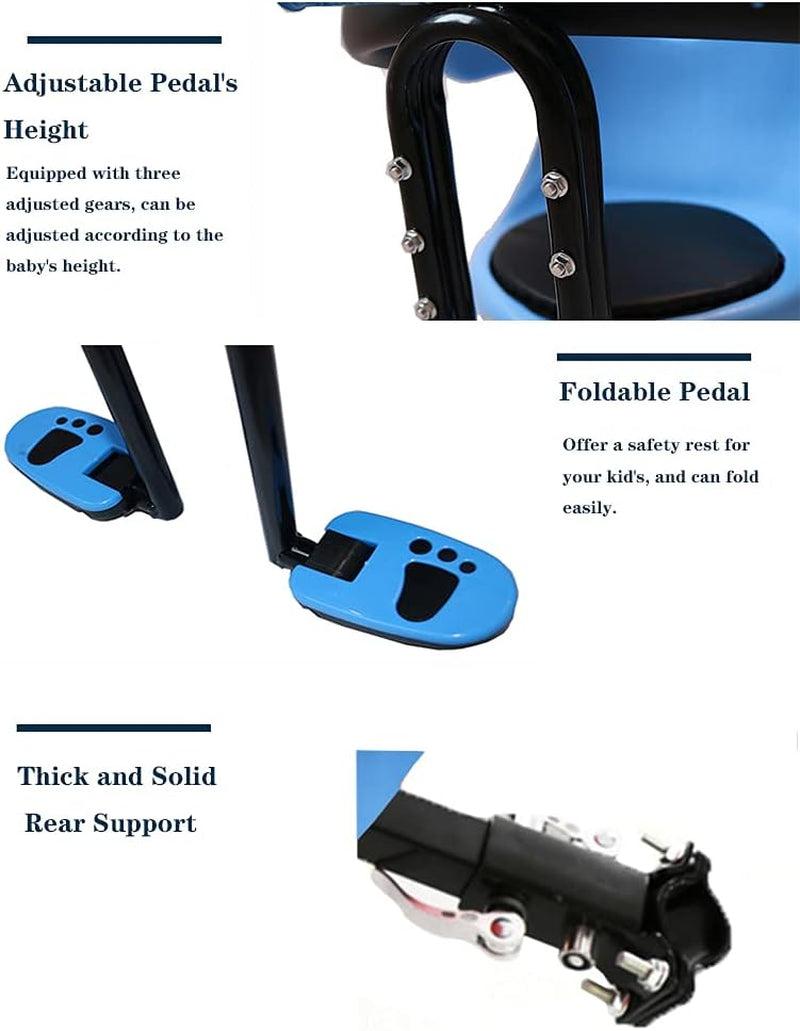 Front Mounted Baby Bike Seat, Universal Kids Bike Seat for Children, Front Mount Bike Child Seats Safety Seat for Bikes Kids Safety Carrier Front Seat