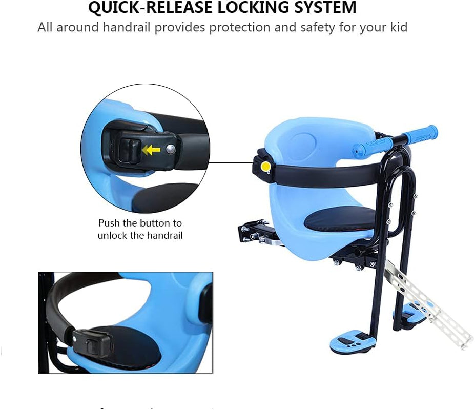 Front Mounted Baby Bike Seat, Universal Kids Bike Seat for Children, Front Mount Bike Child Seats Safety Seat for Bikes Kids Safety Carrier Front Seat