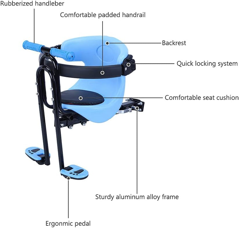 Front Mounted Baby Bike Seat, Universal Kids Bike Seat for Children, Front Mount Bike Child Seats Safety Seat for Bikes Kids Safety Carrier Front Seat