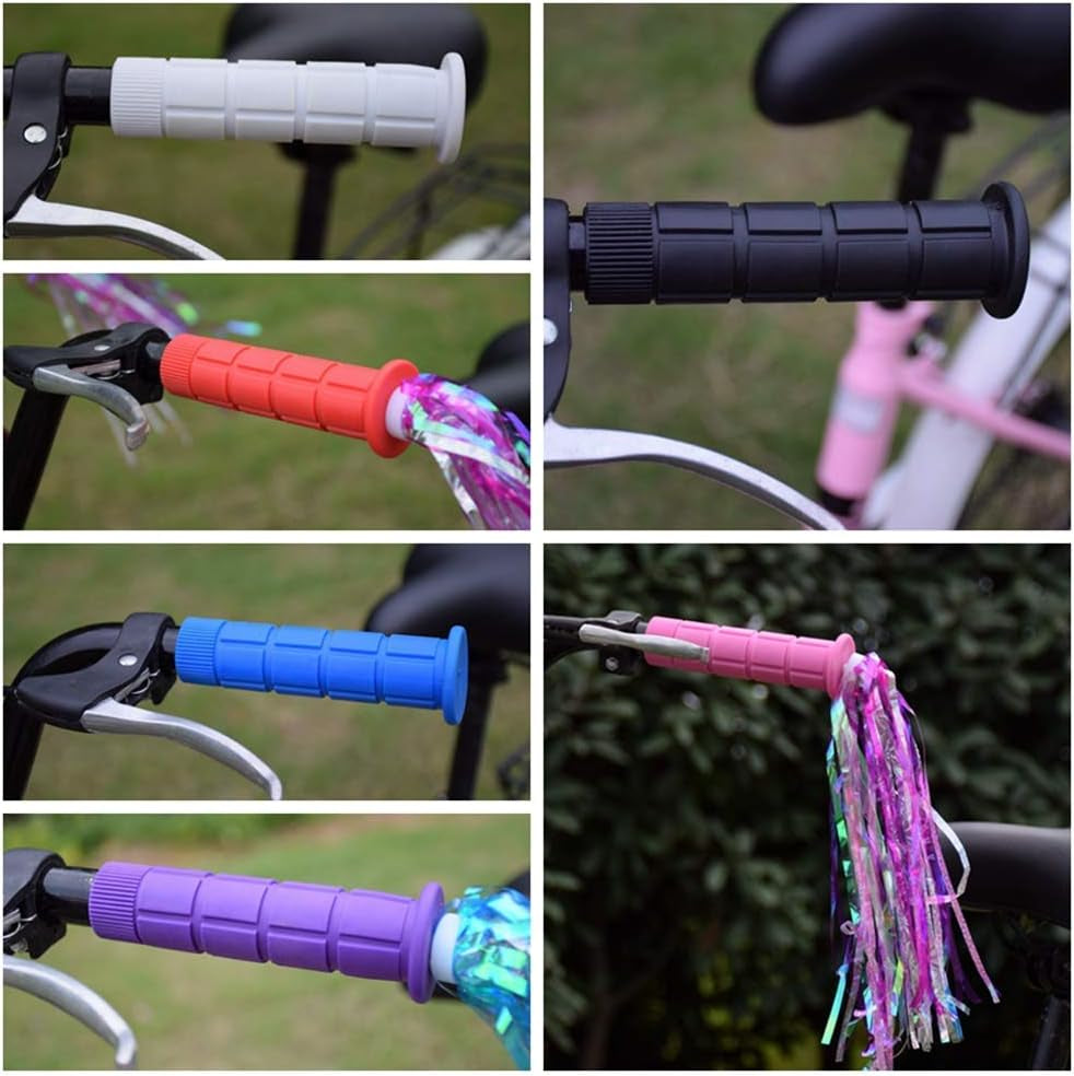 Bike Handlebar Grips, for Kids Girls Boys Bikes, Balance Bikes, Road Bikes and Sctoors, Length 4.9", Soft and Comfortable