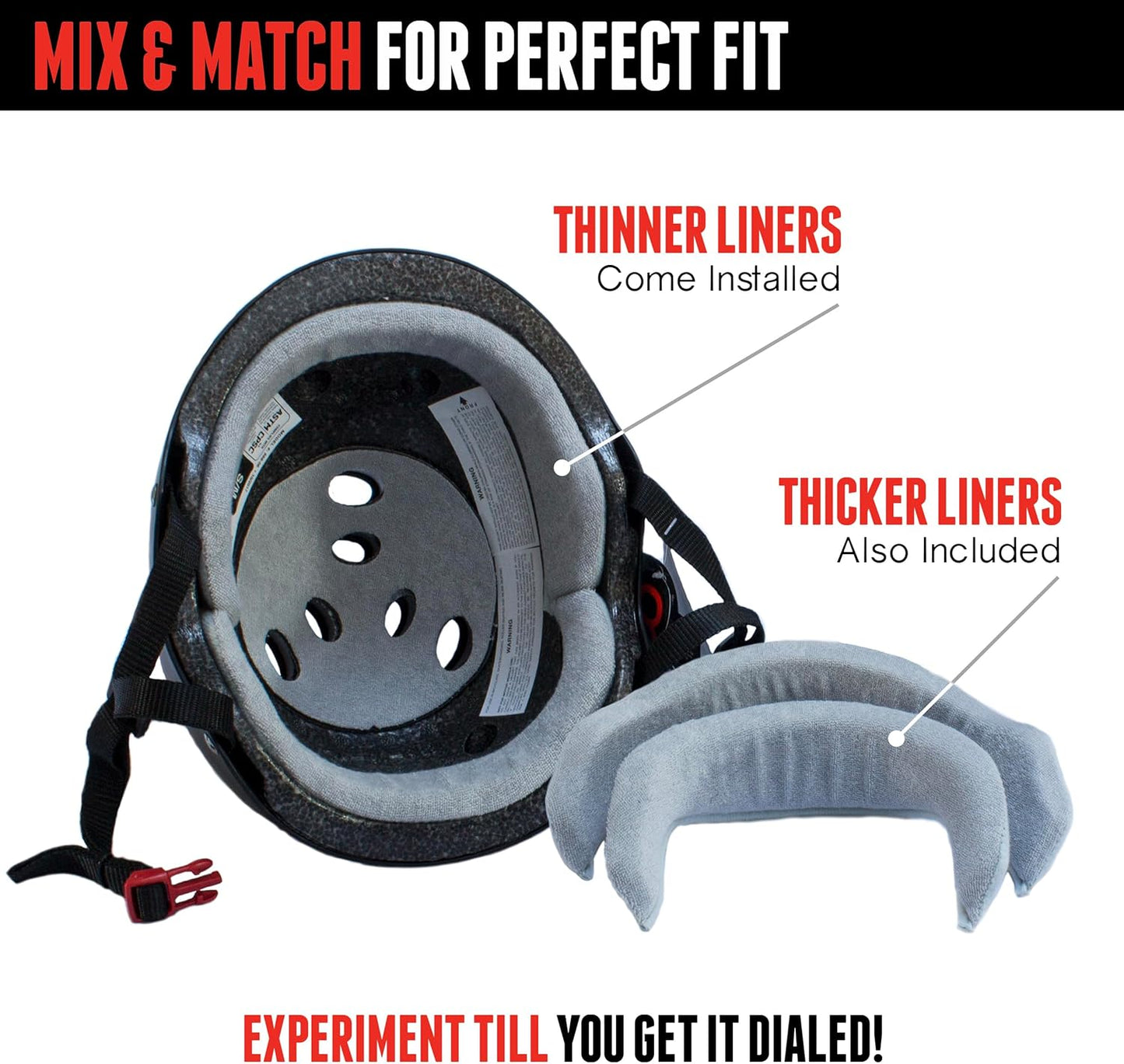 Certified Sweatsaver Helmet for Skateboarding, BMX, Roller Derby, Roller Skating, Inline Skating, Scooter and Bike