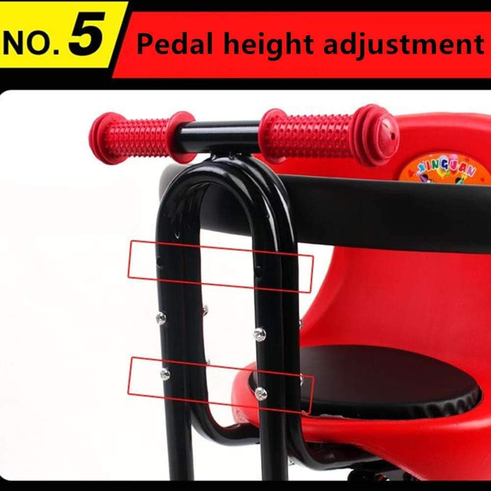 Bicycle Baby Seat, Bike Child Seat, Safety Seat for Bikes Kids Safety Carrier Front Seat with Cushion Armrest Saddle Cushion Back Rest Foot Pedals (A-Fit for Bikes with Front Beam)